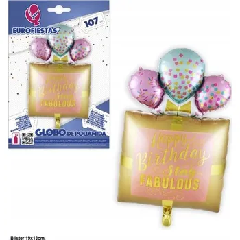 Balónek Barevný narozeninový balónek s nápisem 'Happy Birthday'