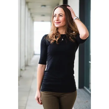 Krásná mamka Elegantní tričko s hlubokými zády black Velikost: XL