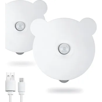 Lampička Noční lampa LED s pohybovým senzorem, 2 ks, bateriové, samolepicí vetry