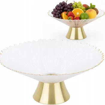 Podnos podnos zlatý skleněný glamour miska dekorace