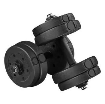 Činky 614276, sada 2 činek, pro silový/kondiční trénink, nastavitelné, 15 kg, černé - B YAHEETECH
