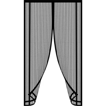 Stavební výplň Magnetická síťka proti hmyzu dvoudílná 100 x 220 cm černá