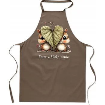 Kuchyňská zástěra Valentýnská kuchyňská zástěra Dárek s potiskem Vždy blízko sebe