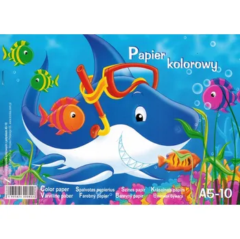 Sešit Sešit barevných papírů na vystřihovánky A5 Kreska s leskem, 10 listů