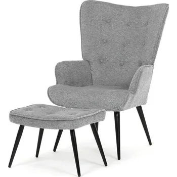 Křeslo Relaxační křeslo s podnožkou AIRO - látka, více barev Barva: šedá