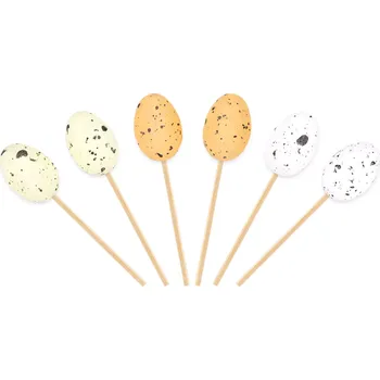 Velikonoční dekorace Velikonoční dekorace křepelčí vajíčka na zápich barevná 36 ks