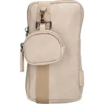 Beagles Béžová kožená kabelka na mobil + mini kapsa „DuoCarry