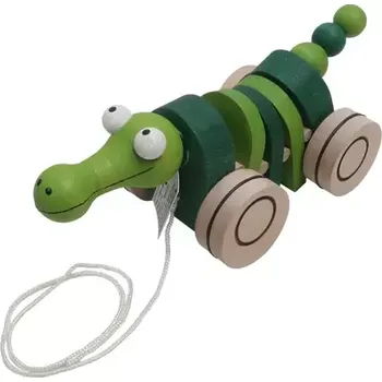 Dřevěná hračka Česká dřevěná hračka Dřevěná tahací hračka - Krokodýl klapací (CH21220)