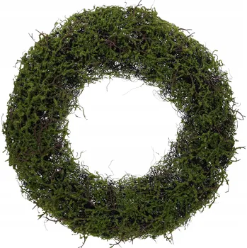 Věnec Velký zelený mechový věnec svatební pohřební dekorace rustikální 70 cm