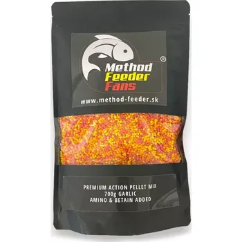 Nástraha METHOD FEEDER FANS - Pelety Action Fluo Česnek 700 g