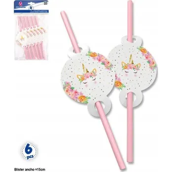 Barevná papírová brčka na oslavy - 6 kusů