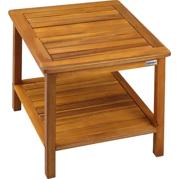 Konferenční stolek Casaria Stolek z akáciového dřeva s policí 45 x 45 cm