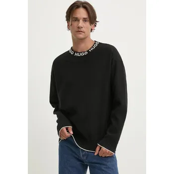 Pánský svetr Bavlněný svetr HUGO 50474813 černá 99A, vel. S