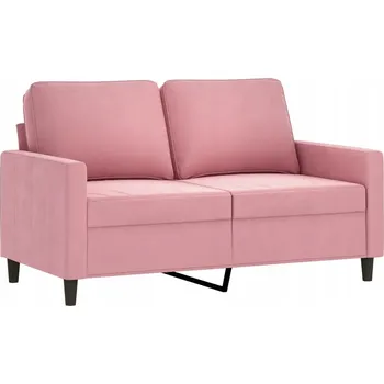 Pohovka Dvoumístná pohovka růžová sametová 138 x 77 x 80 cm
