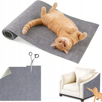 SAMOLEPICÍ škrabací podložka pro kočky, ochrana na nábytek, pohovka 300x40 šedá