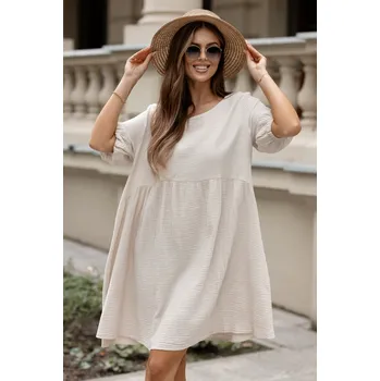 Dámské šaty Mušelínové šaty Candella béžové Velikost: UNI