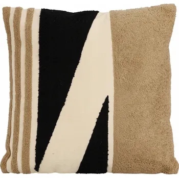 Polštář POLŠTÁŘ DEKORATIVNÍ BAVLNĚNÁ GEOMETRICKÝ VZOR ČTVERCOVÁ 45 x 45 cm