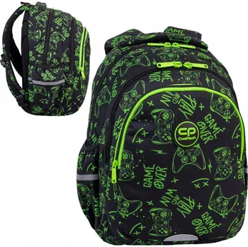 Školní batoh Školní batoh CoolPack s více přihrádkami, černý, zelený, 21 l