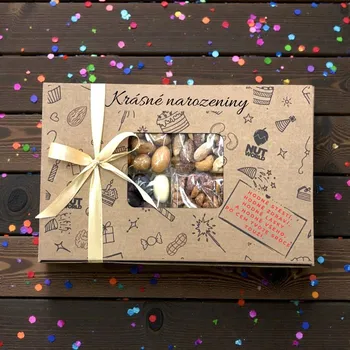 Nutworld.cz Dárková krabička 4x80g MIX K NAROZENINÁM