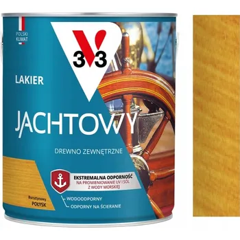 barva a nátěr na dřevo Lodní lak V33 odolný proti oděru, jantarový, 2,5 l