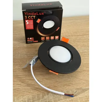 YindaLux LED ZAPUŠTĚNÉ STROPNÍ SVÍTIDLO STMÍVATELNÉ OTOČNÉ 5W IP44 6 KUSŮ