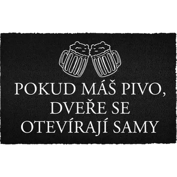 Rohožka Kokosová Rohožka Černá Vstupní Domovní | Dárek Dveře Otevřené Pivo