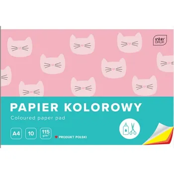 Barevný papír Barevný papír A4 Interdruk 10 listů