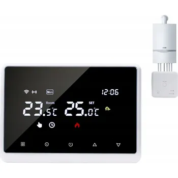 Bezdrátový termostat RF s LCD displejem pro kotle, bílý