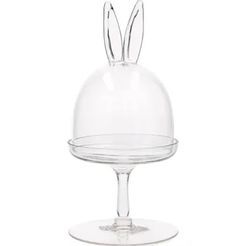 Podnos PRATA se skleněným víkem ve tvaru zaječích uší 810041