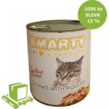 SMARTY Cat Drůbeží chunks, konzerva 810 g (paleta 1056 ks) SLEVA 15 %