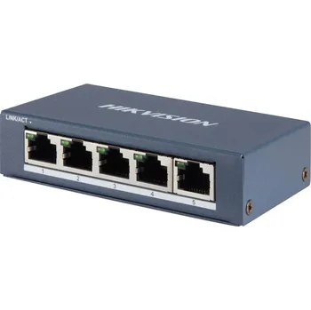 Počítač HIKVISION switch DS-3E0505-E/ 5x port/ 10/100/1000 Mbps RJ45 ports/ 10 Gbps/ napájení 5 VDC, 1 A