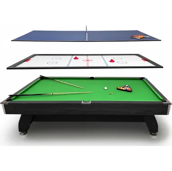 Kulečníkový stůl THUNDER Kulečníkový stůl s nástavcem na stolní tenis/ping pong 8FT - Thunder BOLD-BLACK NO SIZE ČERNÁ