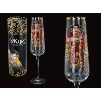 Sklenice SKLENIČKA NA ŠAMPAŇSKÉ GUSTAV KLIMT MEDICÍNA SKLENĚNÁ SKLENIČKA DÁREK