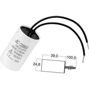 Kondenzátor Motorový kondenzátor Widor CBB60 0,68 μF 450 V