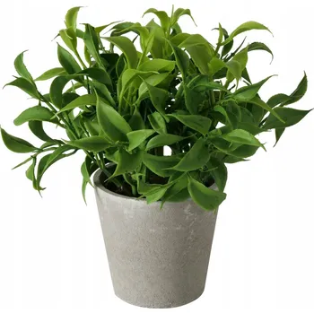 umělá květina UMĚLÁ ROSTLINA KAPRADINA V CEMENTOVÉM KVĚTINÁČI 17 CM ZELENÁ