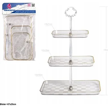 Talíř Elegantní třípatrový talíř se zlatým okrajem