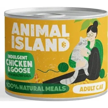 Krmivo pro kočku Animal Island Krmivo mokré pro kočky Kuře s husou 200 g