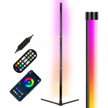Stojací lampa HUDEBNÍ LED PODLAHOVÁ LAMPA ROHOVÁ APLIKACE 155 cm STOJÍCÍ RGB+ DÁLKOVÝ OVLADAČ