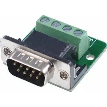 Vývojová deska D-Sub DB9 samec RS232 adaptér na svorkovnici