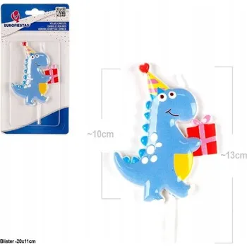 Dortová svíčka Barevná svíčka Dinosaurus na dort 10 cm