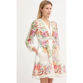 Dámské šaty Šaty s příměsí hedvábí Hale BOB Frida 5YDG614A béžová 01X, vel. S