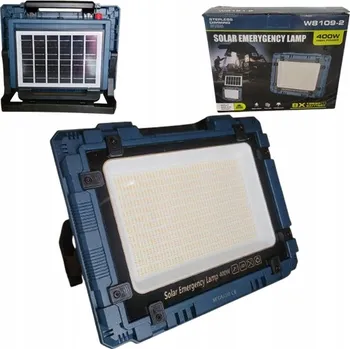 Přenosný solární LED reflektor 400W s nastavitelnou barvou a intenzitou světla, USB