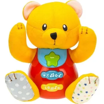 plyšák Plyšák Medvídek 18cm sedící na baterie se světlem a zvukem 3m+ v krabičce