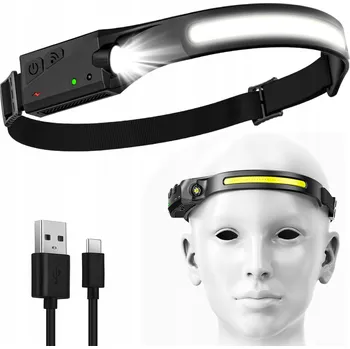 Čelovka VÝKONNÁ ČELOVKA ČELOVKA LAMPIČKA NA HLAVU VODĚODOLNÁ USB AKUMULÁTOR