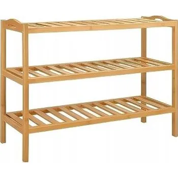 Botník Bambusový botník se 3 policemi – do předsíně