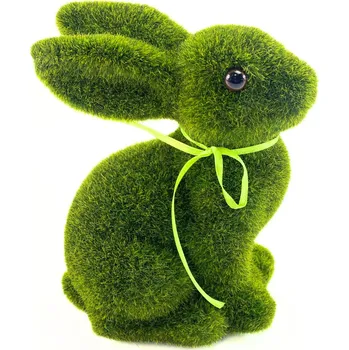 Obraz VELIKONOČNÍ DEKORACE ZAJÍC FLOKOVANÝ ZELENÝ