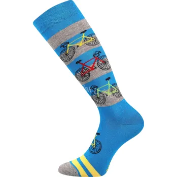 Chlapecké podkolenky Fuski Boma - modro-šedá-kolo