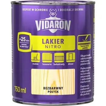 barva a nátěr na dřevo Vidaron nitro lak 0,75l bezbarvý lesk