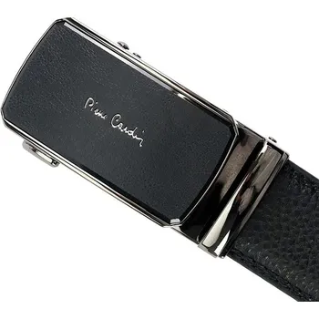 Opasek Luxusní černý pánský kožený opasek Pierre Cardin L655
