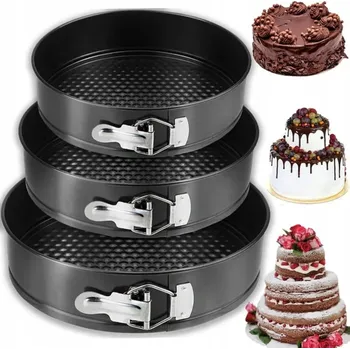 Forma na pečení FORMA NA PEČENÍ KOLÁČŮ FORMA NA DORT KULATÝ PLECH SADA 3 KS